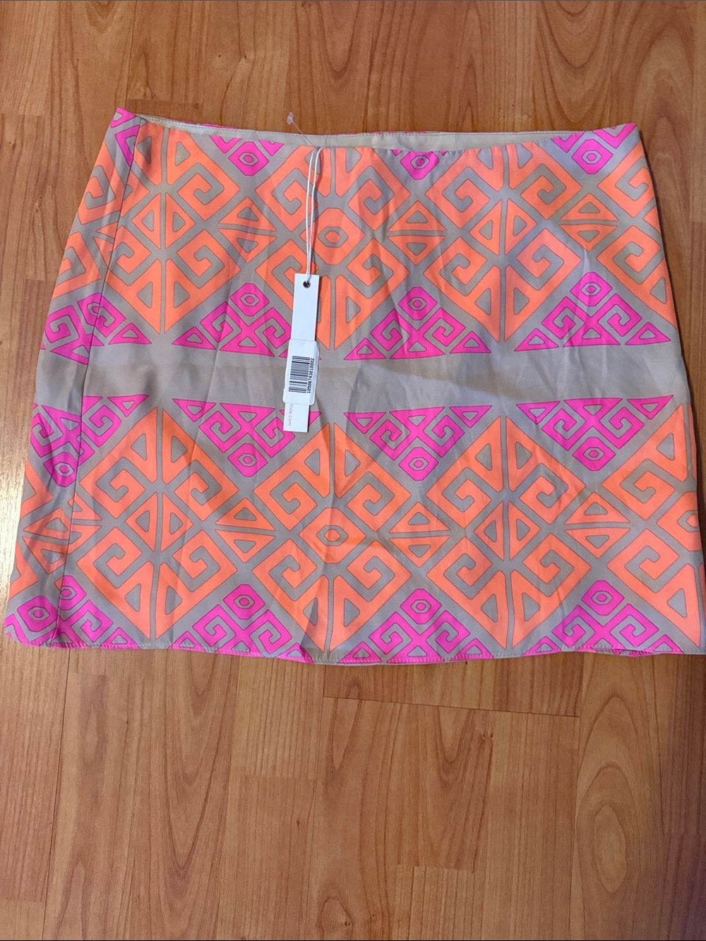 Alice & Trixie Neon Orange and Hot Pink Geometric Skirt - Picture 2 of 5